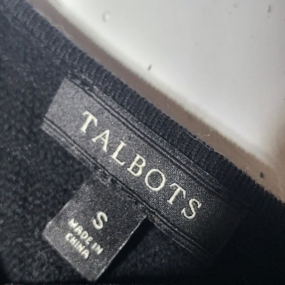Talbots Women's Textured Long Sleeve Black Sweater Dress Size Small Neutral - Picture 4 of 8
